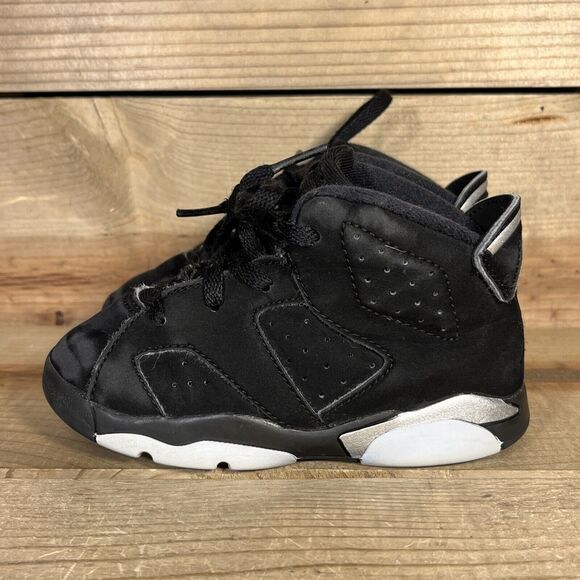 RARE Size 7C - Nike Air Jordan 6 (TD) “Chrome Metallic Silver” Shoes DX6179-001 - Picture 2 of 12